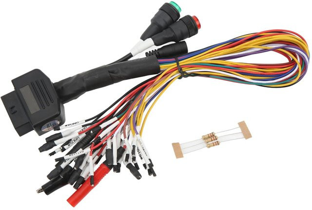 TOMTOP JMS Professionelles OBD2-Überbrückungskabel Vollprotokoll-Breakout-Tricore-Kabel für die ECU-Programmierung in Schwarz und Multicolour - Bild 1