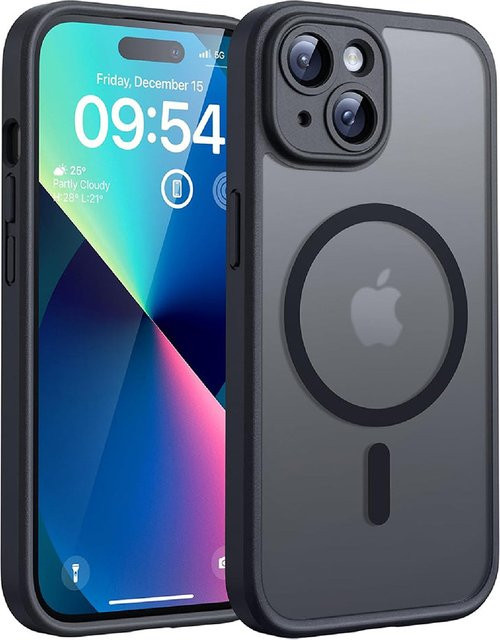 Techsuit PureFrost MagSafe-Hülle für Apple iPhone 14 in Satin Schwarz - Bild 1
