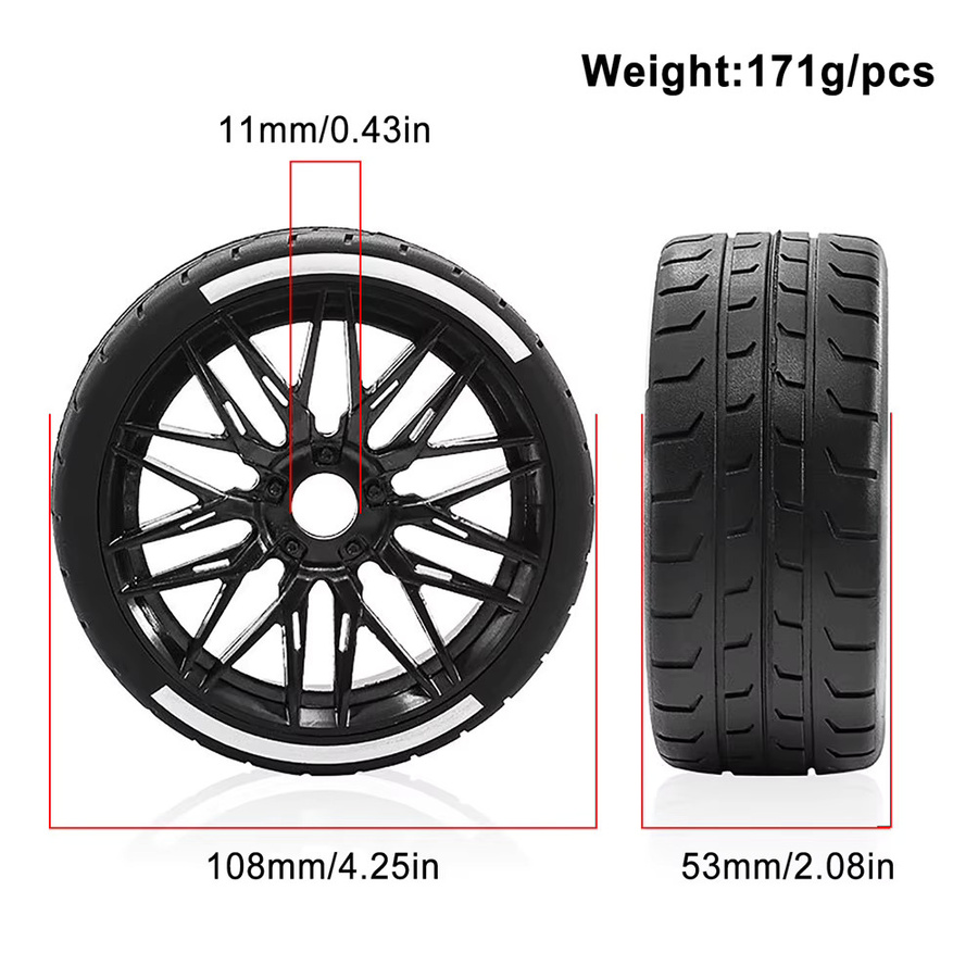 Arrma Reifen, 4-teiliges Set, 17 mm Radsechskant, 53/107 42/100 - Bild 4
