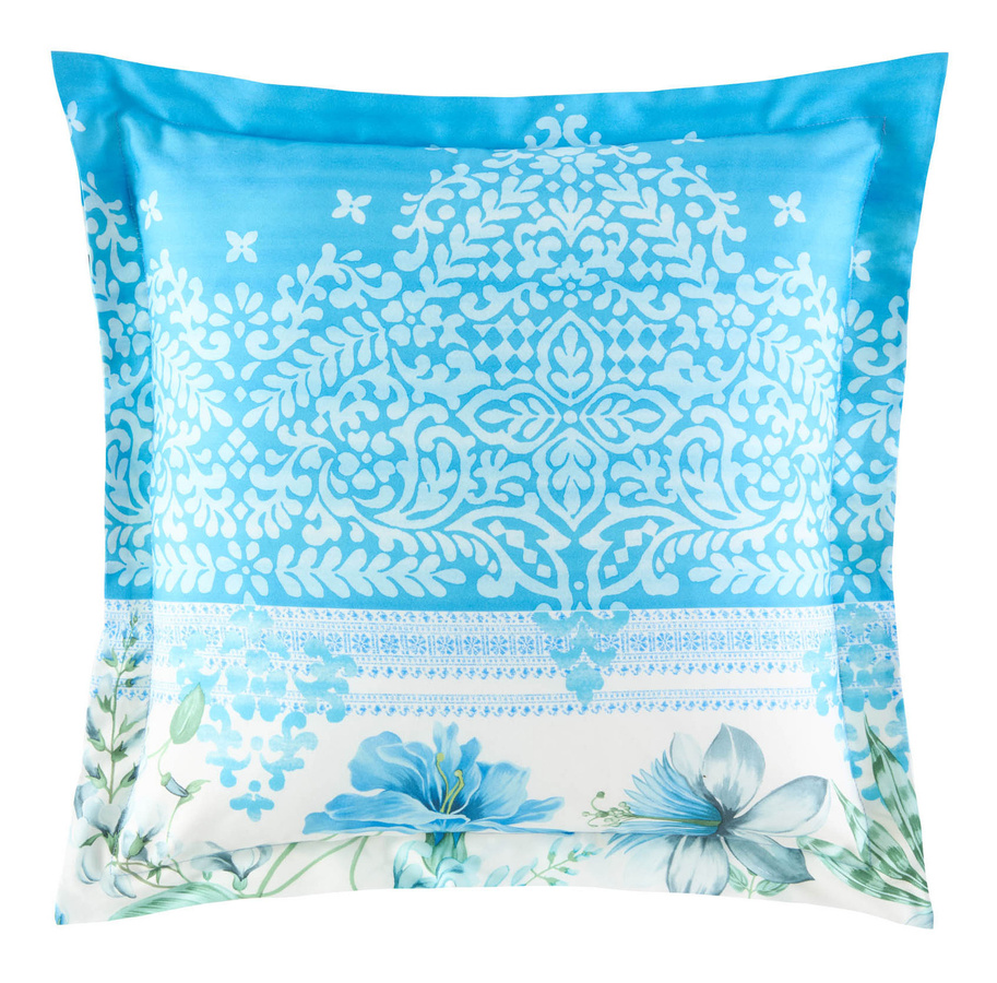Bassetti Satin Kissenhülle CASABLANCA in Blau, 65 x 65 cm - Bild 1