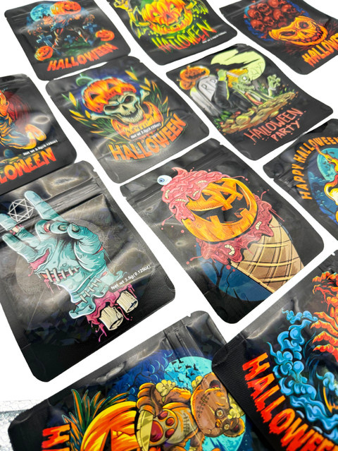 50 Stück Mylar-Folienbeutel in Holografik, geruchsdichte und wiederverschließbare Druckverschlussbeutel in Multicolour zur Aufbewahrung von Schmuck oder als Halloween-Verpackung - Bild 1
