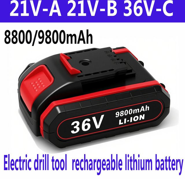 DAWEIKALA Akku-Bohrschrauber mit 36V und 8800mAh Lithium-Ionen-Akku in Schwarz - Bild 1