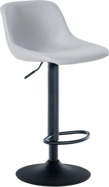 DELUKE Barhocker HODOR Barstuhl in Grau aus Kunstleder, höhenverstellbar und drehbar mit Lehne, B/T/H: 43 x 49 x 79 cm - Bild 1
