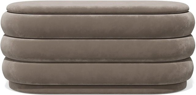 Vente-unique Sitzbank Ecambi in Taupe mit Samtbezug, Breite: 112 cm - Bild 1