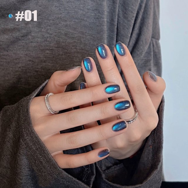 MIANEL Katzenauge-Gel-Nagellack, Tiefblau, Schimmernd, 10 ml - Bild 1