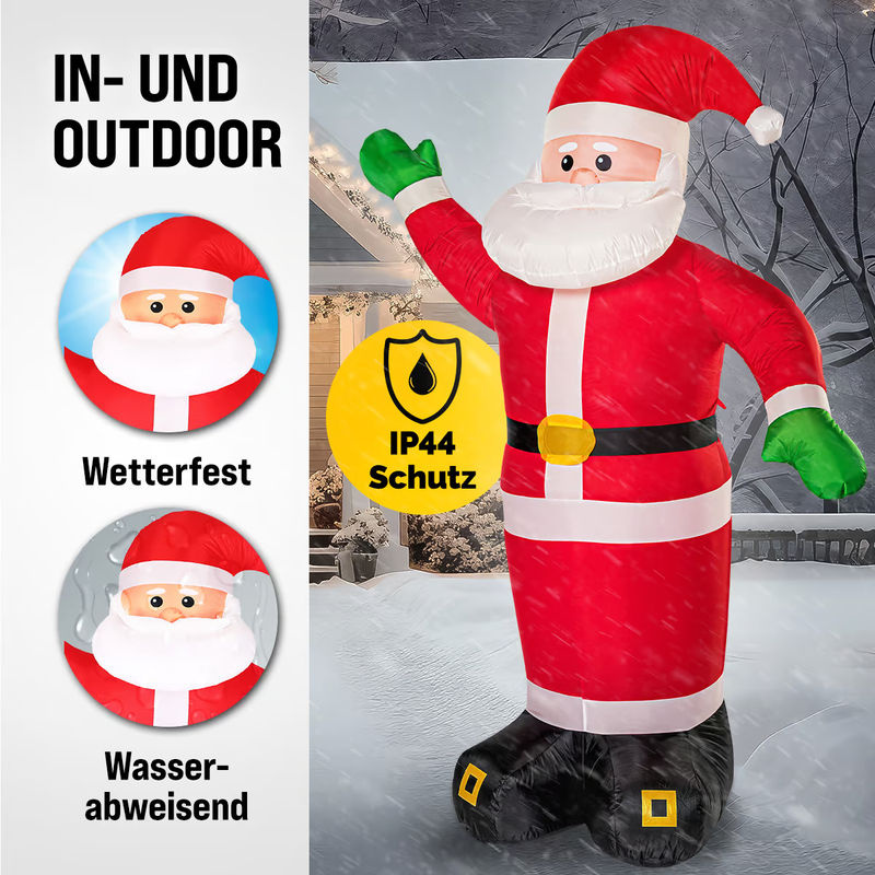 Monzana Aufblasbarer Weihnachtsmann XXL in Mehrfarbig, Höhe: 180 cm - Bild 4