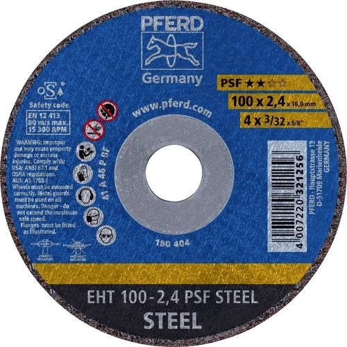 PFERD Trennscheibe EHT 100-2,4 PSF STEEL gerade für Stahl, Blau, 25 Stück, Durchmesser: 100 mm, Breite: 2,4 mm, Bohrung: 16 mm - Bild 1