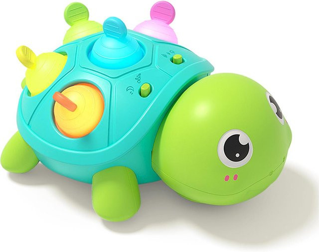 Wucifang Bags Musikalische Krabbelschildkröte, interaktives Spielzeug, mit Licht und automatischem Sensor - Bild 1