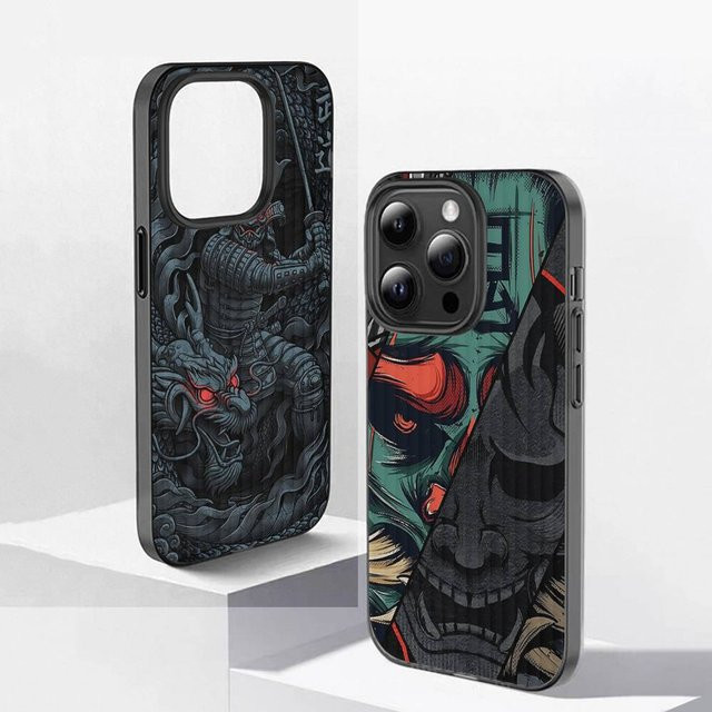 Ghost Face Samurai Handyhülle aus weichem Silikon für iPhone 16 15 17 Pro Max Plus 14 13 12 11 in Multicolour - Bild 1