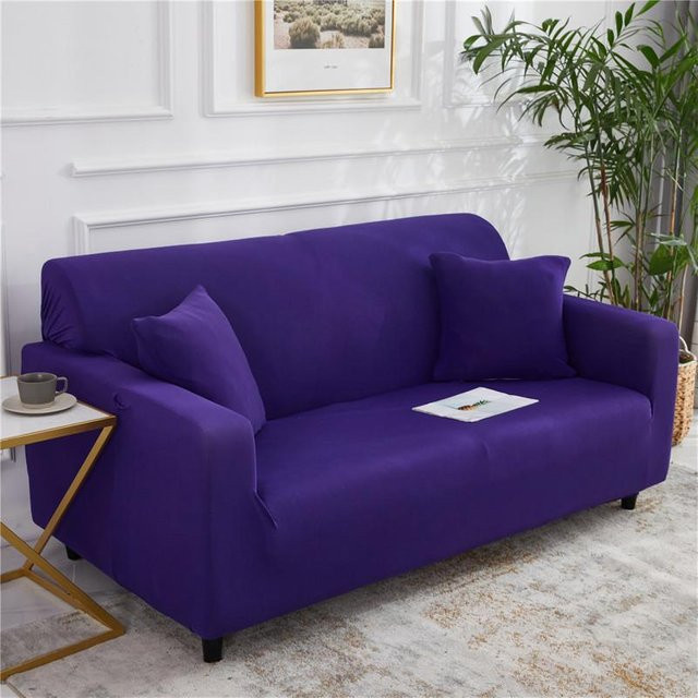Your Warm Home Elastischer Sofabezug aus Spandex in Lila für 3-Sitzer, Breite: 190-230 cm - Bild 1