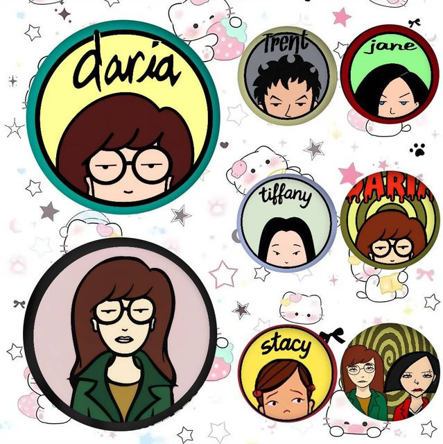 Kayou Brosche Cartoon Daria Sitcom Logo Anime Button Pin - Bild 1