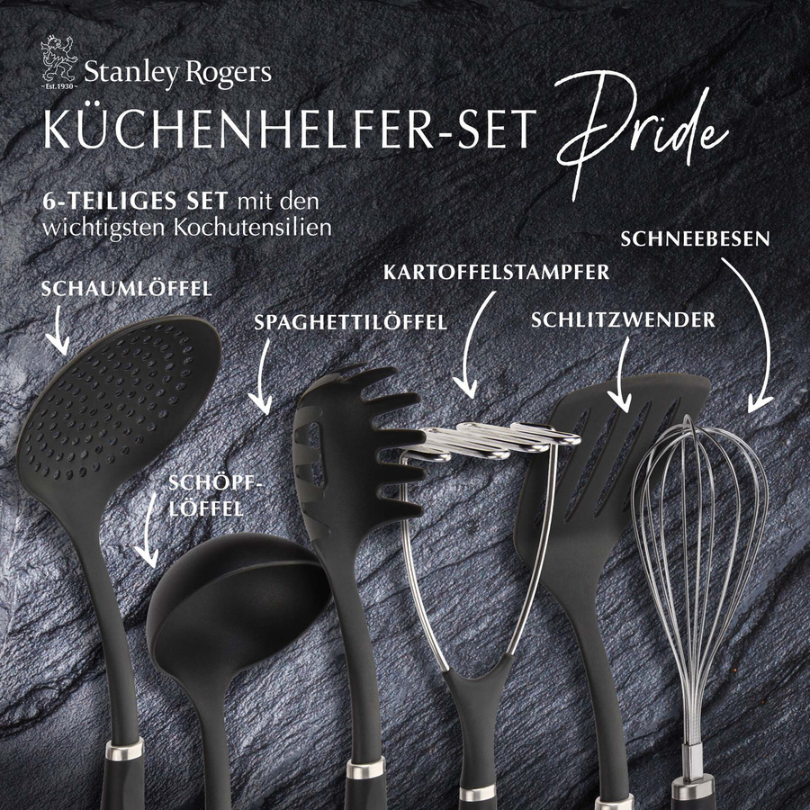Stanley Rogers Küchenhelfer-Set Pride, 6-teilig, Schwarz, Silikon - Bild 3
