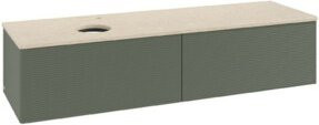 V&B Waschtischunterschrank Antao mit Frontstruktur in Grau, Wandmontage, B/T: 160 x 50 cm - Bild 1