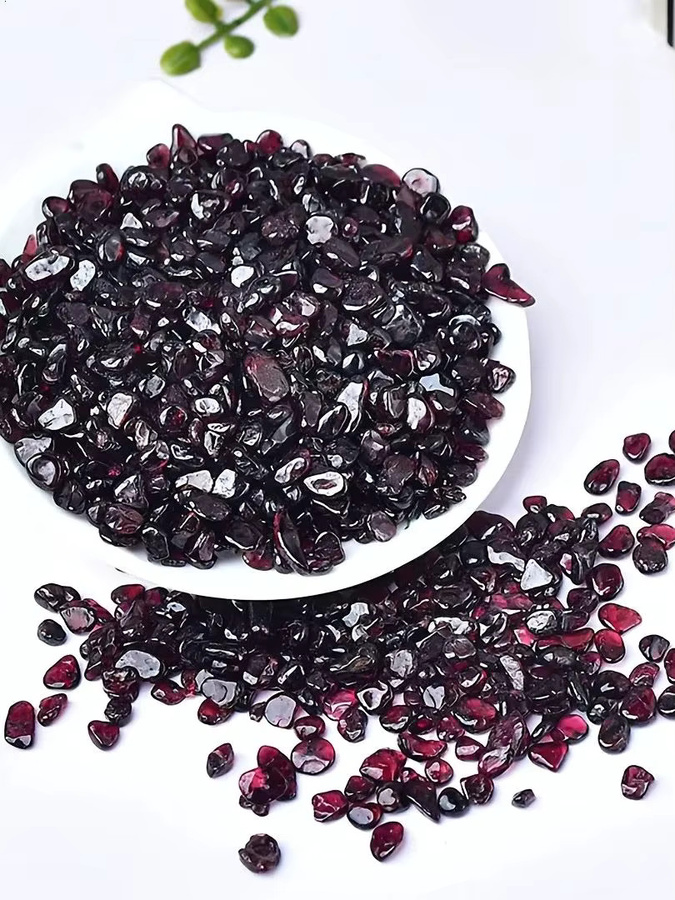 Astroghar Natürliche Granat-Kristall-Chips in Weinrot, 3-12mm Granulat - Bild 4