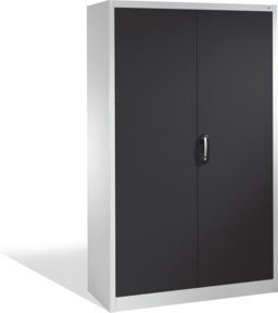 C+P Aktenschrank Acurado mit Drehtüren, 5 Ordnerhöhen, Stahl, lackiert, Front Schwarzgrau, Korpus Lichtgrau, H x B x T: 195 x 120 x 40 cm - Bild 1