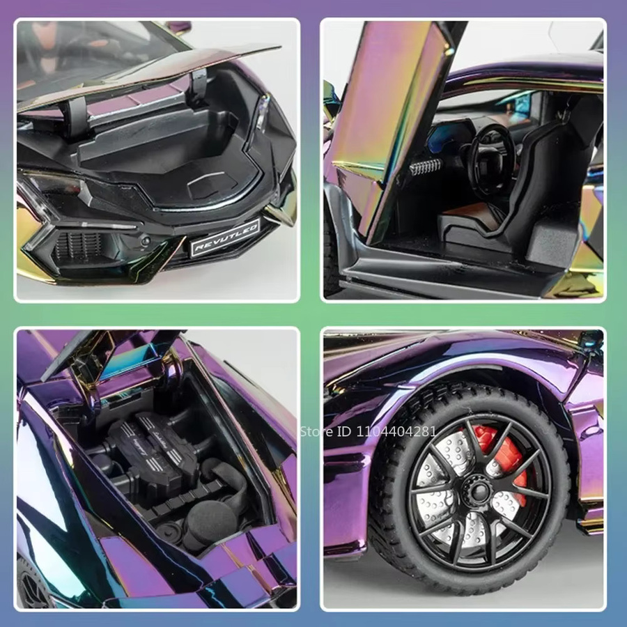 MAKEDA Lambor Revuelto Sportwagen, 1:24, Druckguss Modell, mit Licht und Sound - Bild 1
