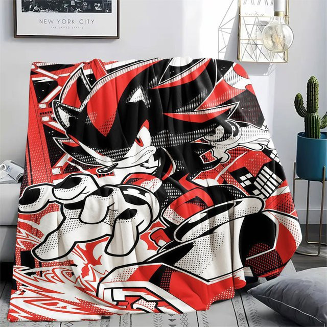 Bandai Black Shadow Sonic Dark Form Flanelldecke in Schwarz aus Polyester und Fleece, B/T/H: 90,0 x 75,0 cm - Bild 1