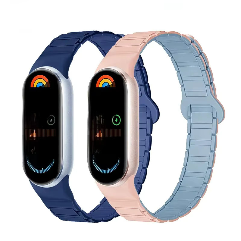 JDFANS Uhrenarmband Silikon, Magnetisch, Blau, Unisex, Xiaomi Mi Band 9, Smart Band 8 - Bild 4