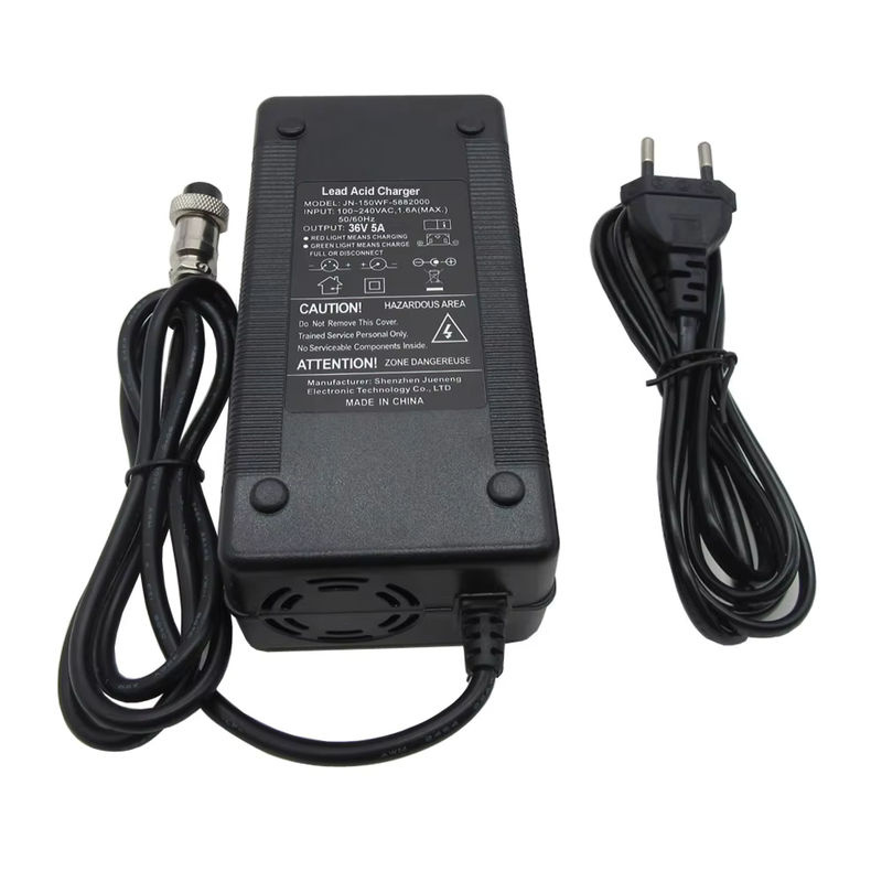 CYGEREEN Blei-Säure-Ladegerät 36V 5A mit Lüfter und USB-C, Schwarz, Anschluss: GX16, M16, XLRM 3PIN, IEC - Bild 4