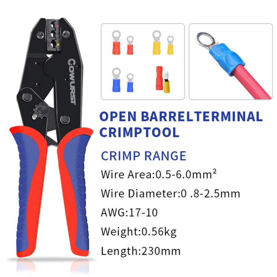 Cowurst HS-30J Vorisolierte Klemmen-Crimpzange mit Crimpbacken Set in Multicolour - Bild 2
