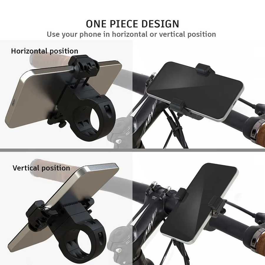 UPPEL Fahrrad-Telefonhalter für MTB und Fahrrad, 360 Grad drehbar, Handy-Halterung in Schwarz, Halterung für 31,8 mm - Bild 3