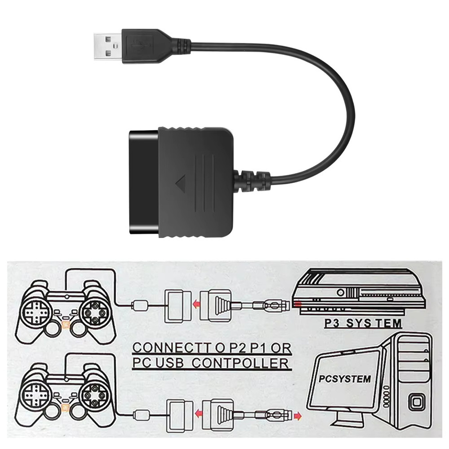 Sony USB Adapter für PS2 zu PS3 und PC als Video Konverter für PlayStation Gaming Controller in Schwarz - Bild 4