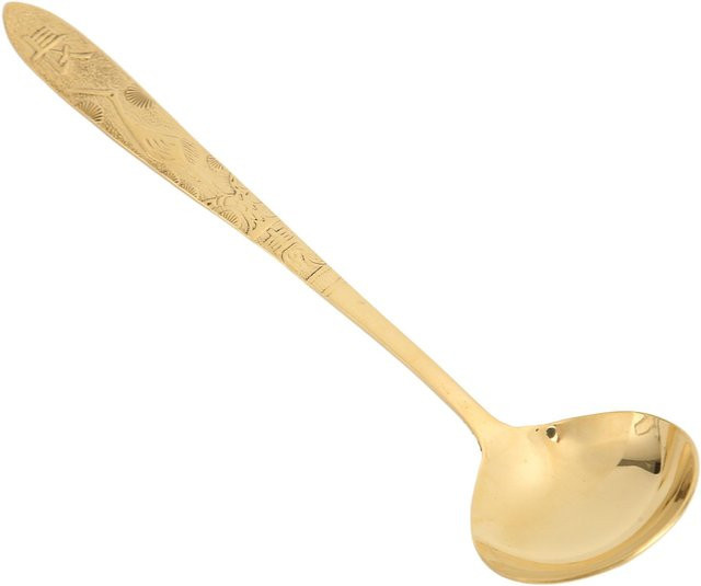 Igeteck Servierlöffel aus Messing in Gold, spiegelpoliert - Bild 1
