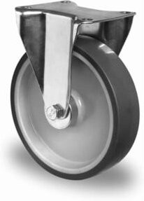 CASCOO Bockrolle Serie P2V2 mit Rollenlager aus Stahl und Kunststoff, Durchmesser: 200 mm, Farbe: Grau, verzinkt - Bild 1