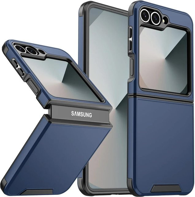 Stoßfeste matte Schutzhülle mit kabelloser Ladefunktion für Samsung Galaxy Z Flip 7 6 5 4 5G in Blau - Bild 1