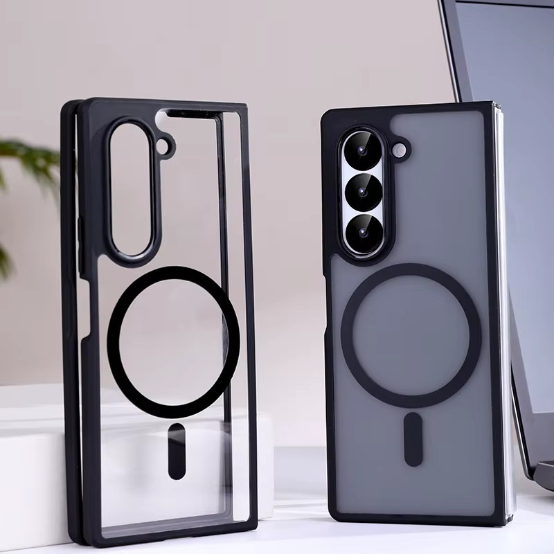 Samsung Galaxy Z Fold 4 5 6 MagSafe Hülle transparent stoßfeste magnetische Schutzhülle mit kabellosem Laden - Bild 2