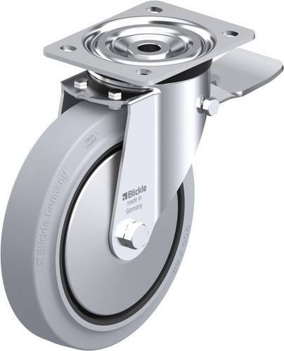 Blickle L-POEV 200XKA-ST-SG-FA Lenkrolle mit Feststeller in Grau und Schwarz, Rad-Durchmesser: 20 cm, Tragfähigkeit: 400 kg - Bild 1
