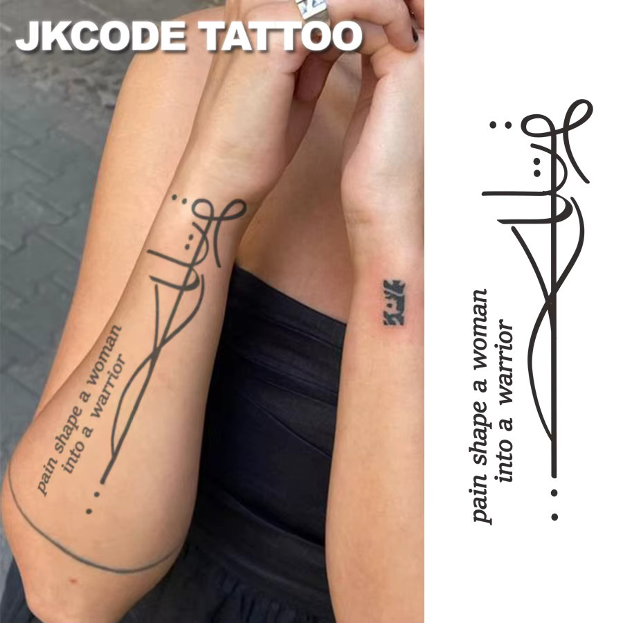 JKCODE TATTOO Feministisches Kräutertattoo Schleifenmuster, Damen - Bild 2