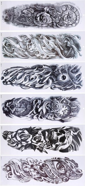 KaiSai Tattoo-Aufkleber, 6 Stück, temporär, wasserdicht, Unisex - Bild 1