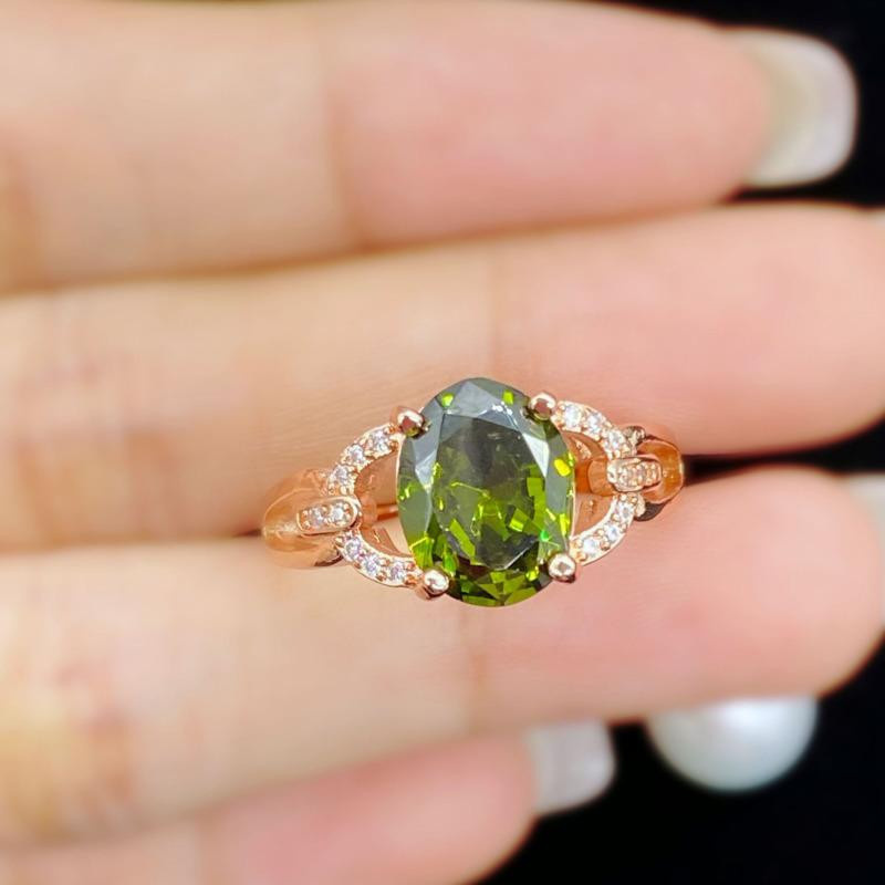 POMOiii Ring, Kupfer, grün, Zirkonia, Damen, Oval Form - Bild 2