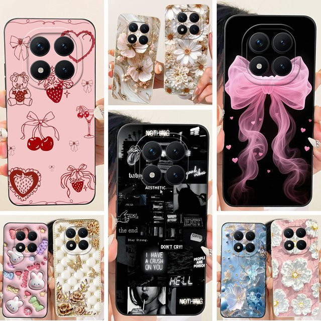 Luxus Silikon Handyhülle mit Blumen- und Schmetterlingsdesign für Xiaomi Redmi Note 15, 15 Pro und 15 Pro Plus 5G, Mehrfarbig - Bild 1