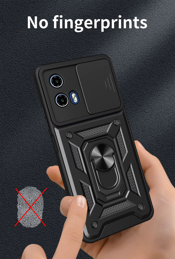 Magnetische Schutzhülle für Motorola Moto G04 und G24 mit Ring und Kamera-Objektivschutz in Schwarz oder Grün - Bild 4