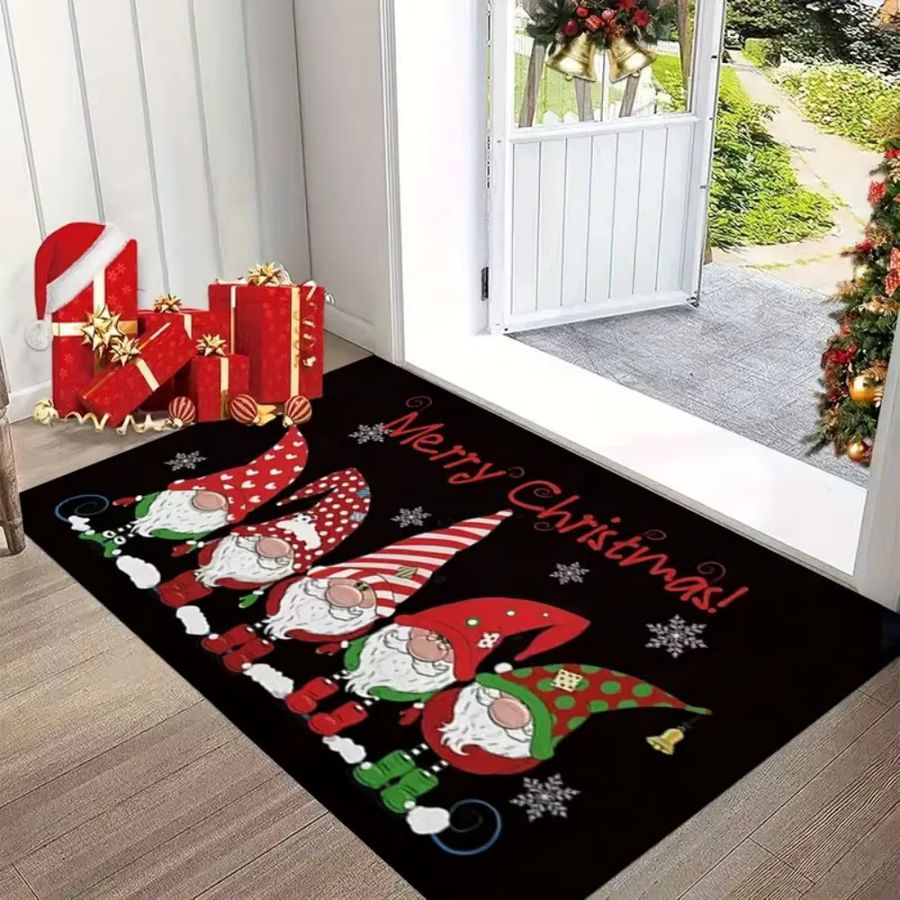 VIKAMA Weihnachts-Badematte multicolor, rutschfeste und saugfähige Badematte für dein Badezimmer - Bild 5