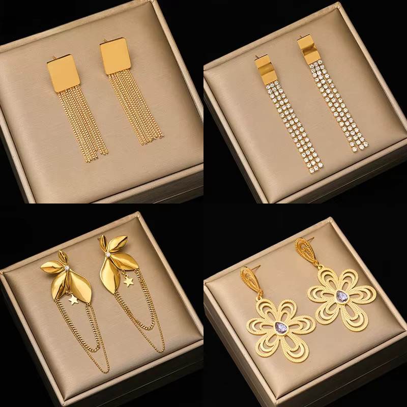 EILIECK Ohrringe, Edelstahl, Gold, Damen - Bild 2