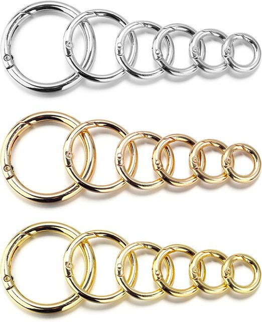 lingsai Karabinerverschlüsse, Metall, Gold, rund - Bild 1