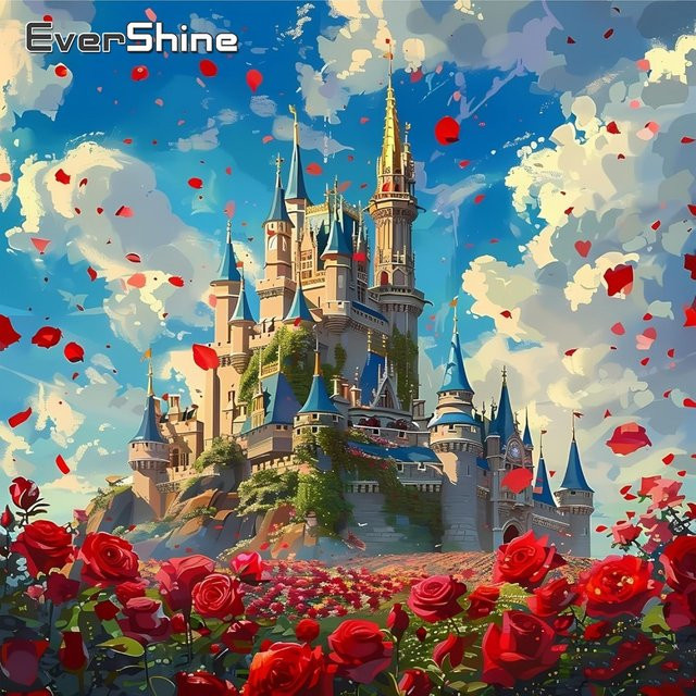 EverShine Diamant-Stickerei Set Haus-Landschaft mit Schloss-Mosaik als DIY Diamantmalerei in Multicolour, B/H/T: 20 x 20 x 20 cm - Bild 1