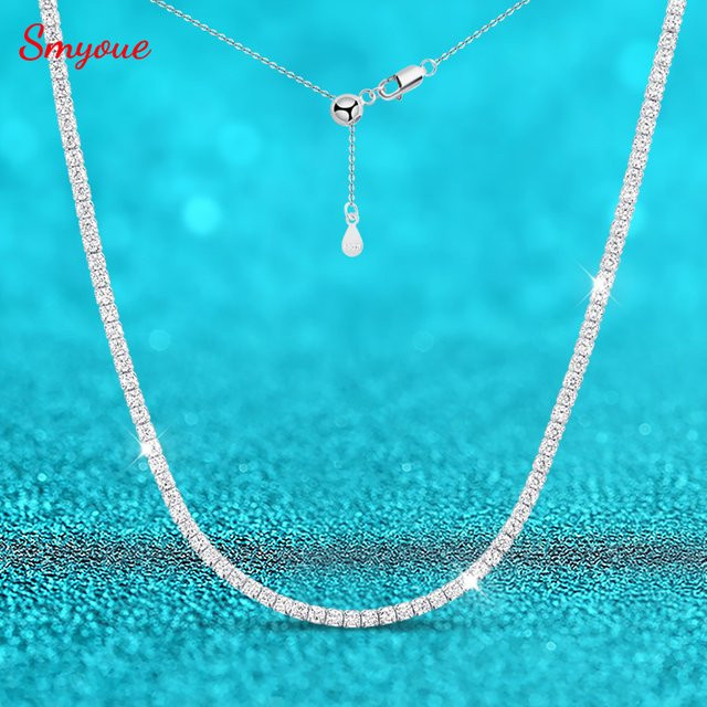 Smyoue Tennis-Halskette, 925 Silber, Zirkonia, Unisex - Bild 1