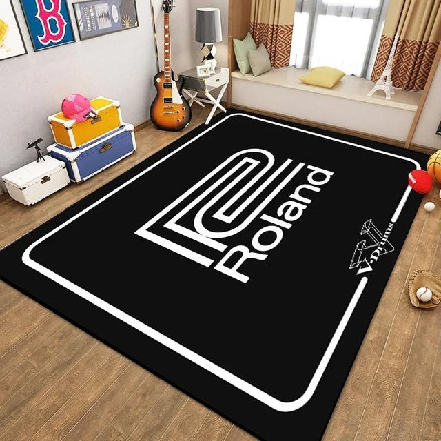 R-Roland Schlagzeugteppich mit Schallschutz und Vintage-Design, Schwarz, B/T: 120 x 80 cm - Bild 1