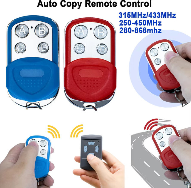 Scimagic-RC Universal Garagentor Fernbedienung Multi Frequenz 280-900 MHz und 433,92 MHz Rolling Code in Rot - Bild 1