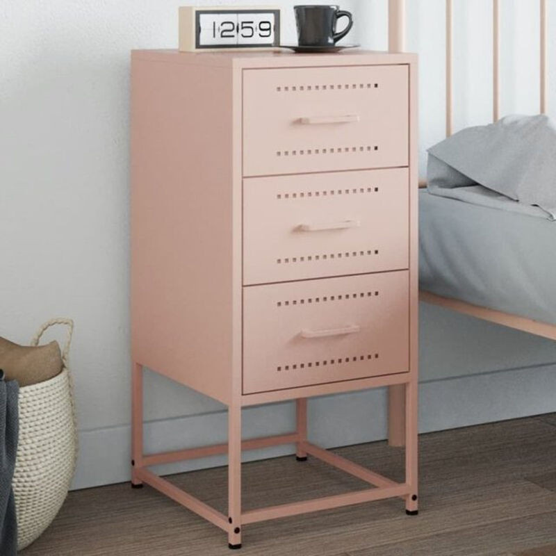 Vidaxl Nachttisch aus Stahl in Rosa im Industrial Design, B/T/H: 36 x 39 x 78 cm - Bild 1