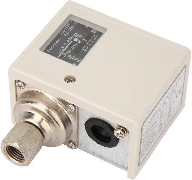 Elektronischer G1/4 Innendruckschalter für Luftwasserpumpen und Kompressoren in Weiß - Bild 1
