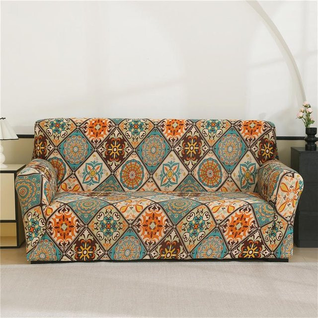 Bestbags Stretch-Sofabezug mit Ethnic-Design für 1- bis 4-Sitzer Sofas, Mehrfarbig, Breite: 190-230 cm - Bild 1