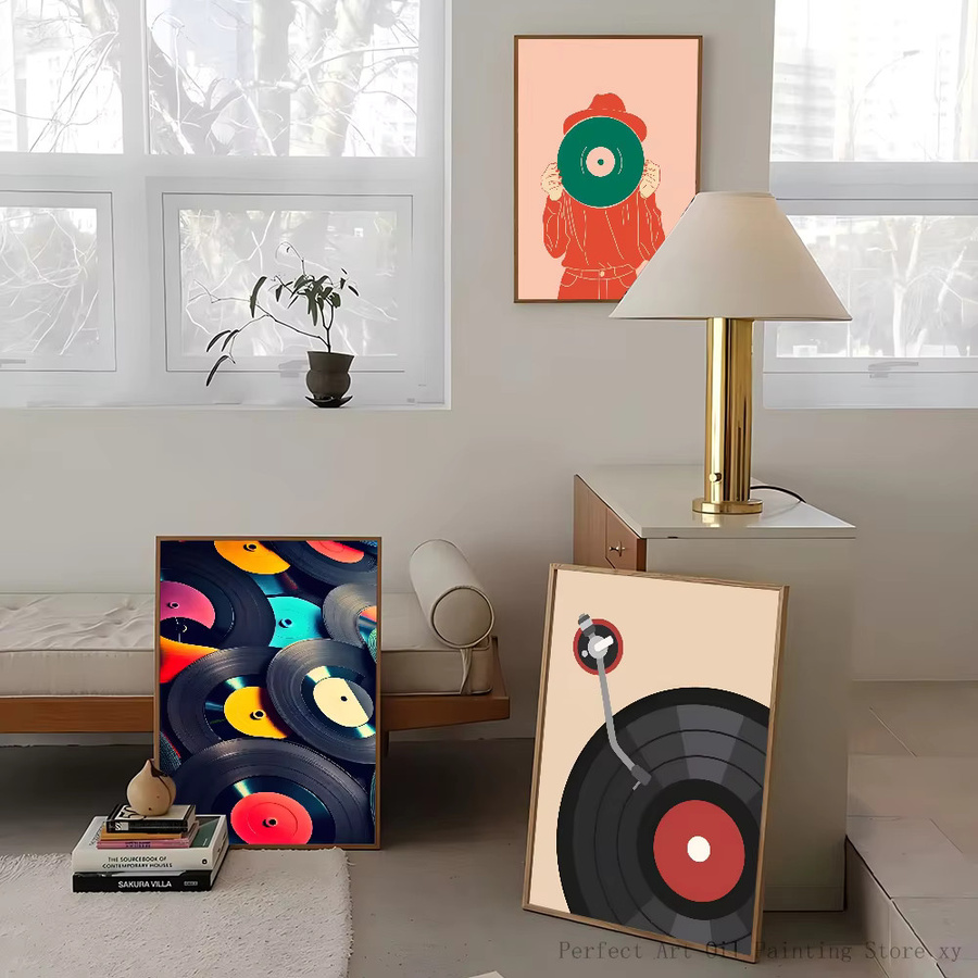 Vintage Musik Vinyl Schallplatte Poster aus Papier für dein Zuhause und dein Café - Bild 3