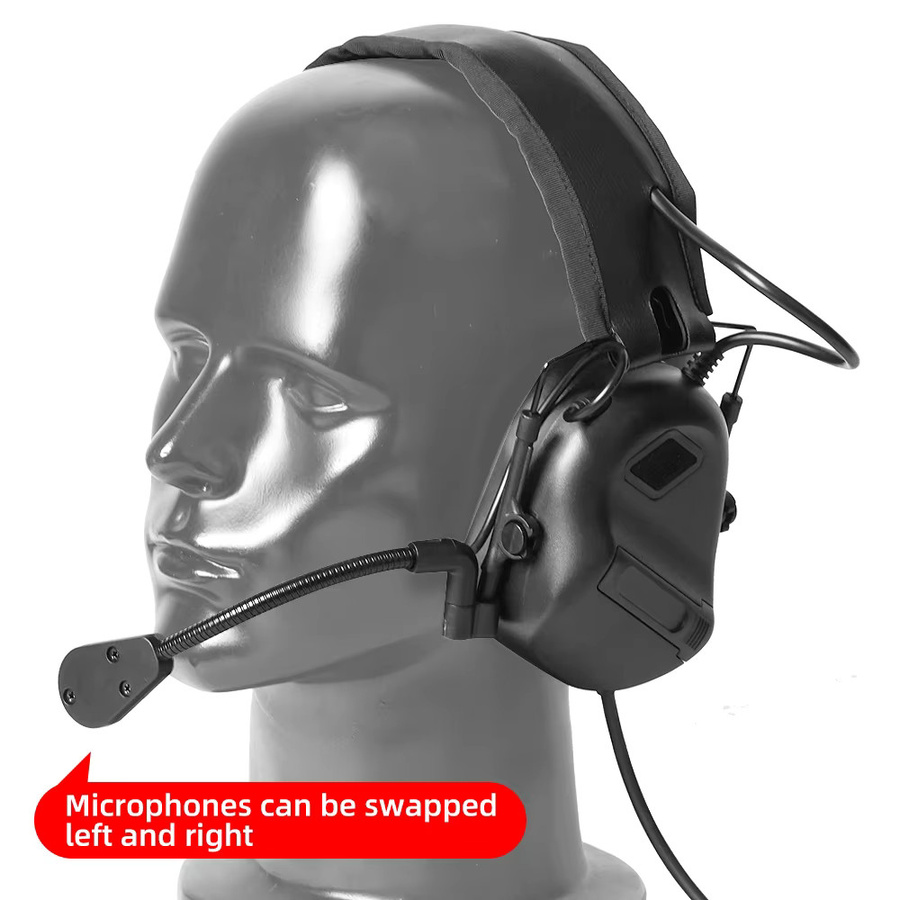 BOOIU Taktische Kommunikations-Ohrhörer 5. Generation Chip-Headset in Schwarz - Bild 2