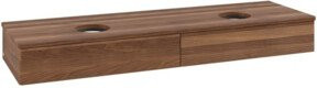 V&B Waschtischunterschrank Antao mit Frontstruktur und Beleuchtung in Warm Walnut, B/T: 160 x 50 cm - Bild 1