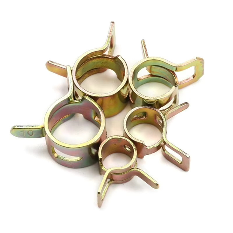 76-teiliges Sortiment-Set aus verzinktem Stahl mit 75 Federschlauchschellen (6–10 mm) und einer geraden Halsrohrschelle in Silber - Bild 3